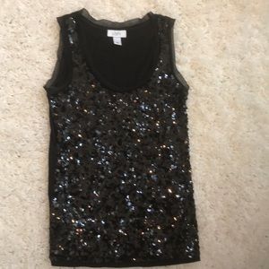 Size XS black sequin tank top
